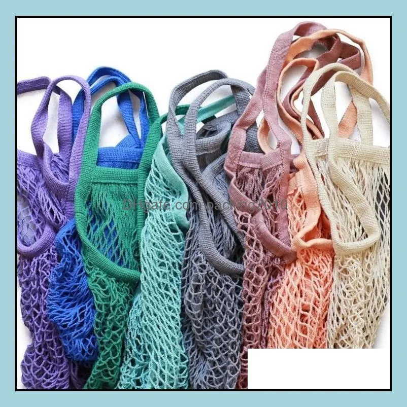 shopping bags handbags shopper tote mesh net woven cotton bags string reusable fruit storage bags handbag reusable home storage bag