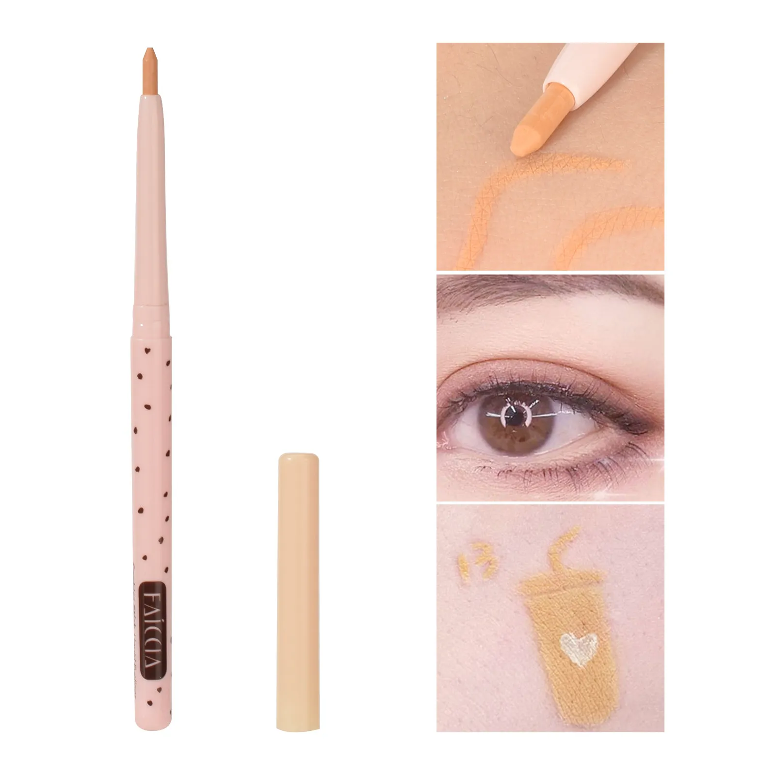 Eyeliner Gel Pen Lying Silkworm Pen Eye Makeup Tool S13 Bobo Milk Tea 1PC