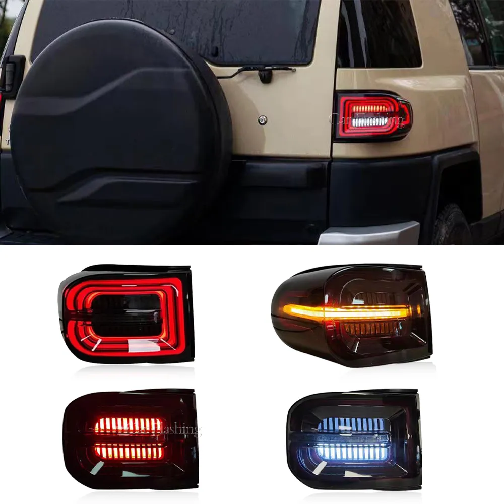 Dynamic LED Taillight Assembly For Toyota FJ Cruiser 2007 2022 With Smoke Sequential Turn Signal