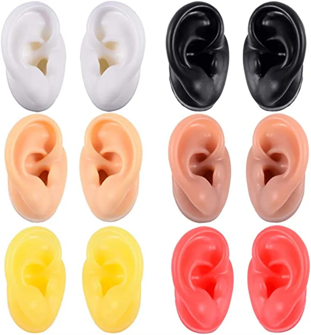 Zaopatrzenie w pielęgnację ucha miękki silikonowy model uszu elastyczna pleśń do przekłuwania ćwiczenia biżuterii guma guma
