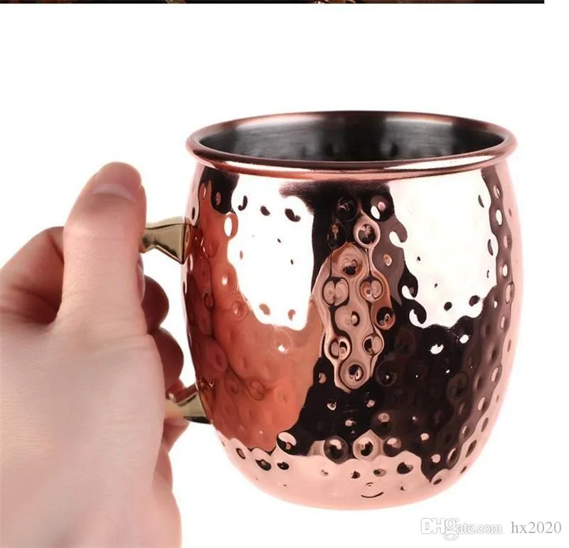 copper cup new Moscow Dice drum-shaped hammer point beer mug cocktail glass Moscow mule mug JXW230