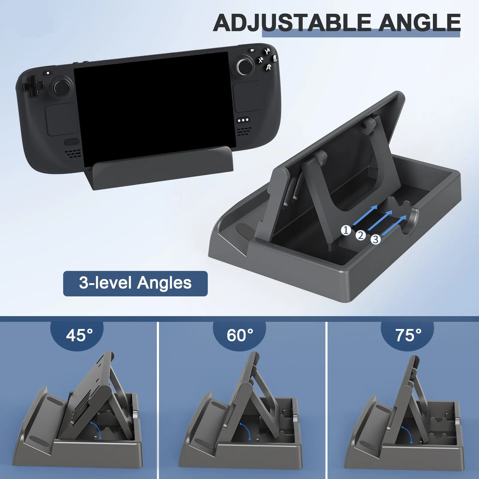 Per Switch Supporto regolabile per console di gioco per Steam Deck / Staffa host base supporto per telefono cellulare