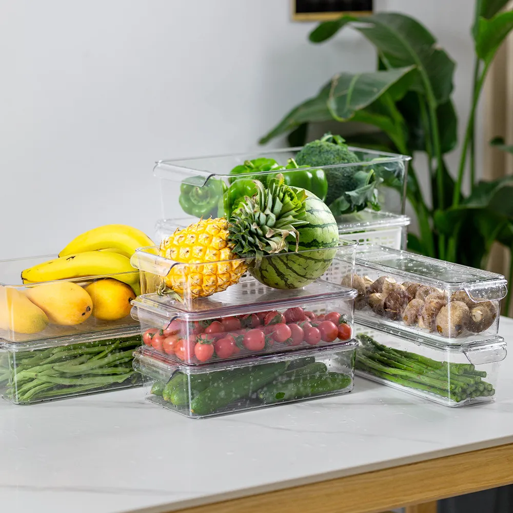 Organización de almacenamiento en la cocina Una caja para refrigerador con TAPA