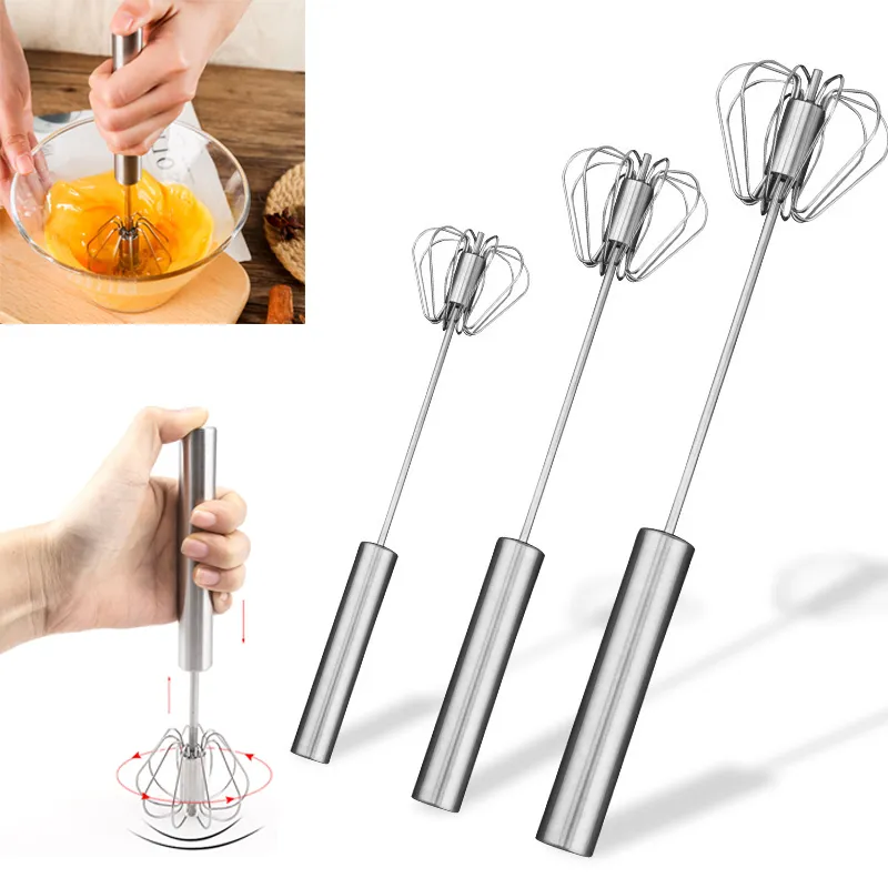 Ei gereedschap semi automatisch 304 roestvrijstalen handmatige eierklopper handmixer auto transformeren shaker keuken accessoires