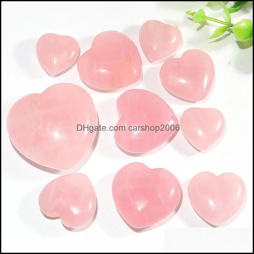 natural non-porous heart love pink rose quartz stone chakra healing stone guides meditation ornaments jewelry accessory