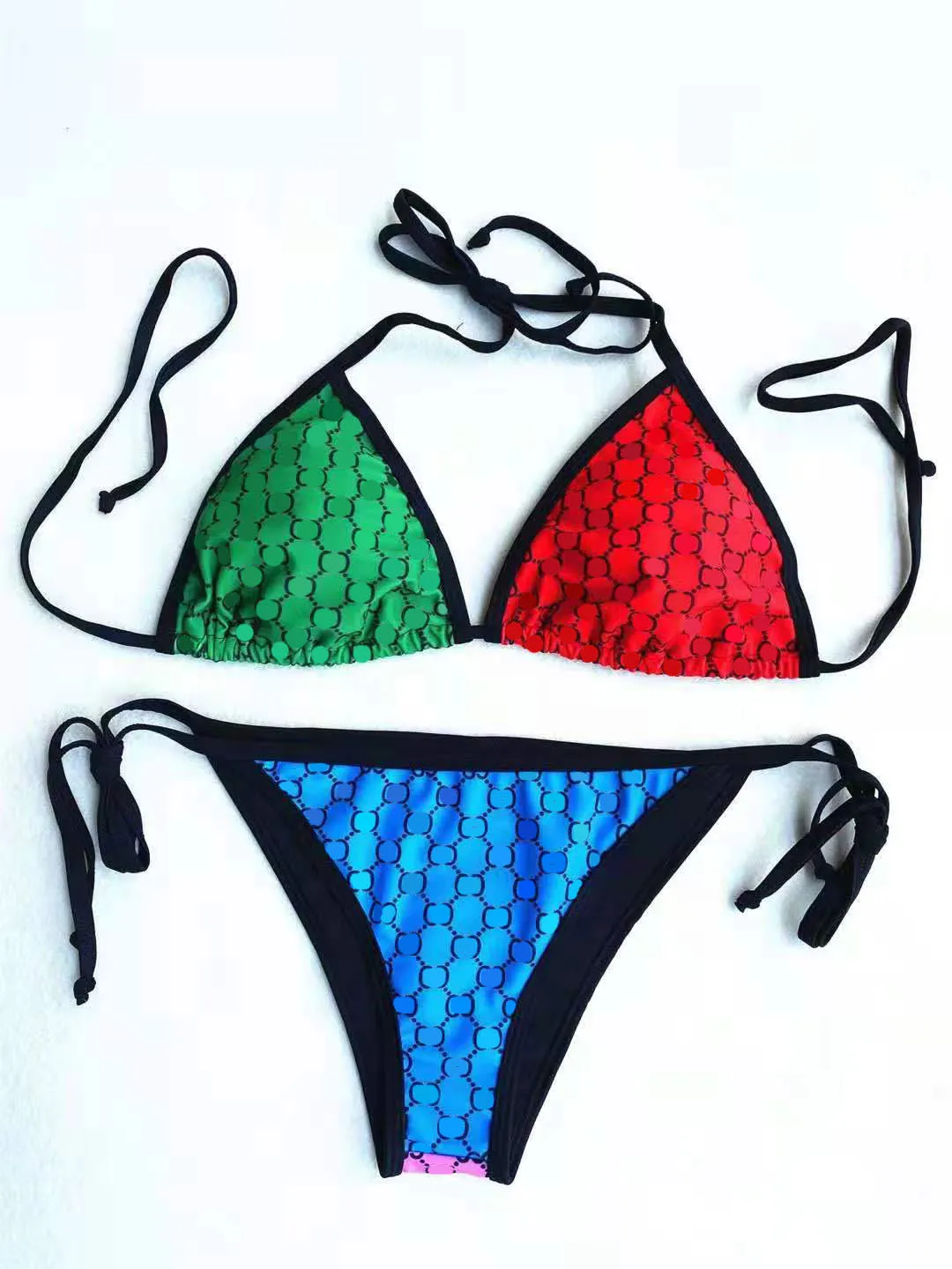 Moda Bikini Designers G Cadena Negro Mujeres Swimsuits Bikini Set Multicolors Verano Tiempo Playa Baño Trajes de baño de viento