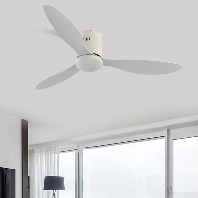 モダンな52インチ天井ファン30W DCモーター 薄型ブラックホワイト
