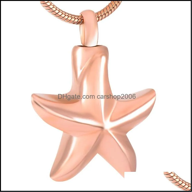 Chains Cremation Ashes Jewelry Star-shaped Necklace Pendant Deep Hole Front And Back Free1