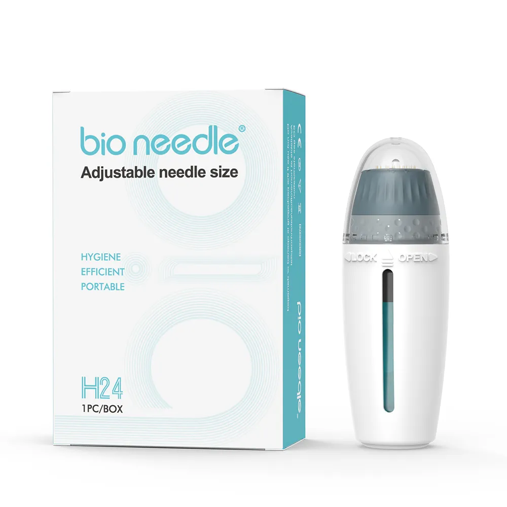 Bio Needle HN24 Hydra Needle Microneedle med 0-1,5 mm justerbara titannålar Skinvårdsverktyg