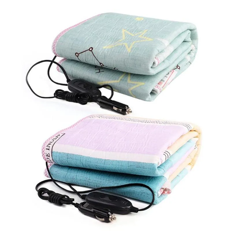 Car Seat Covers 12V/24V Electric Heating Blanket With Cigarette Lighter Quilt Large Truck Cushion