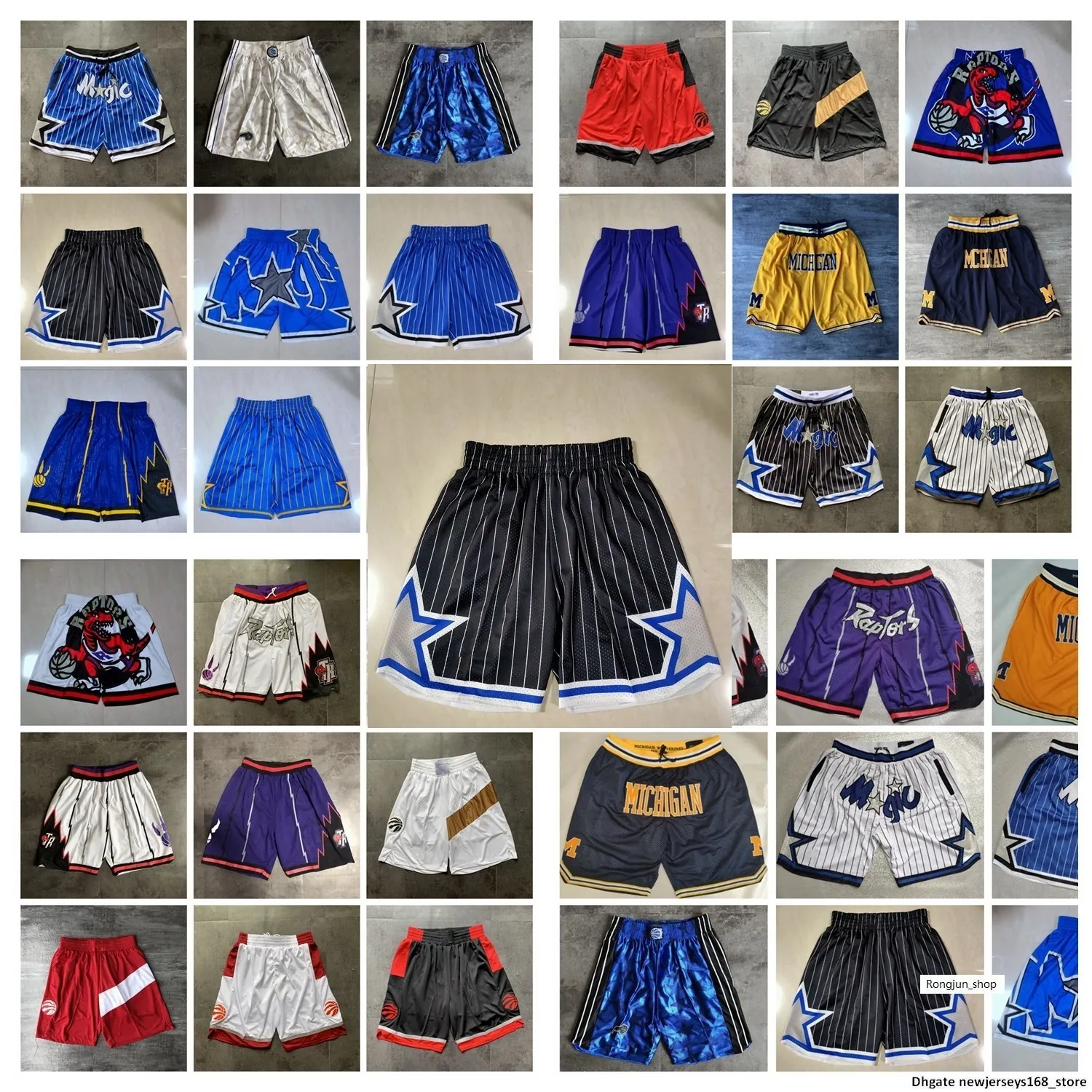 Team-Basketball-Shorts Just Don Retro City Version Stripe Wear Sporthose mit Taschen-Reißverschluss-Jogginghose Hip Pop