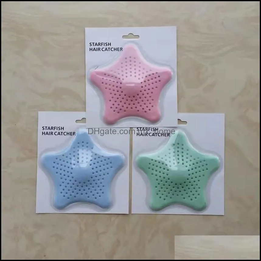 five-pointed star filter soft colorful reusable anti-blocking kitchen sink waste filter bathroom sewer drain hair catcher