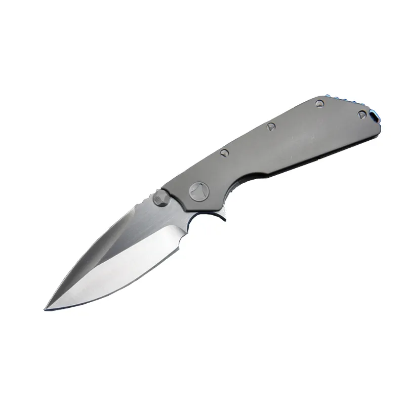 High End Ball Bearing Flipper Folding Knife D2 Satin Blade TC4 Titanium Alloy Handle EDC Knives With Repair Tool