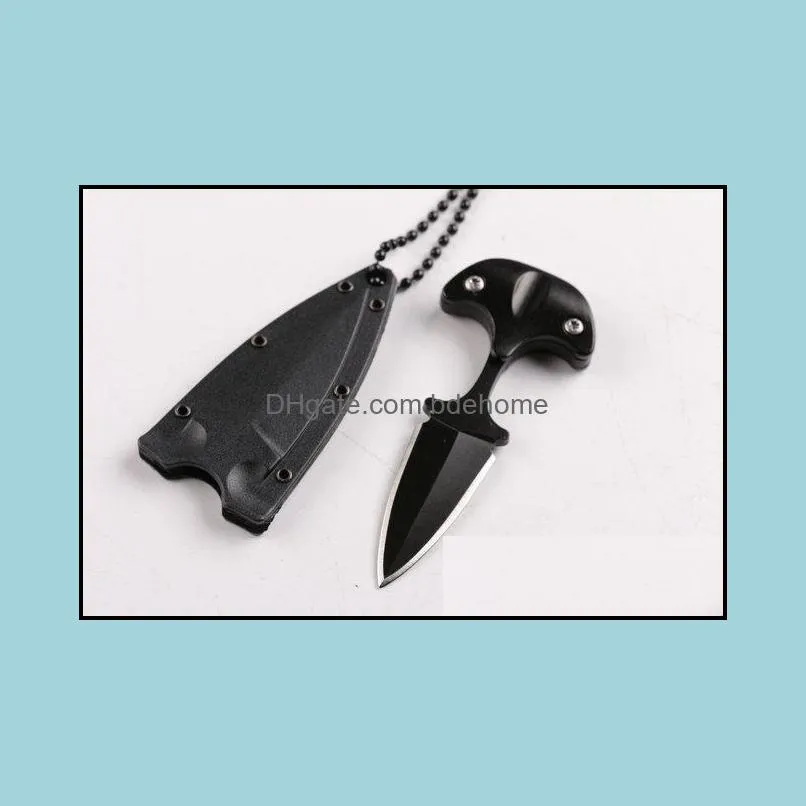 Mini Tactical Cold Steel Neck Knife Fixed Blade Outdoor Camping Knife Survival Self-defense Portable key chain faca EDC-7.3cm Overall