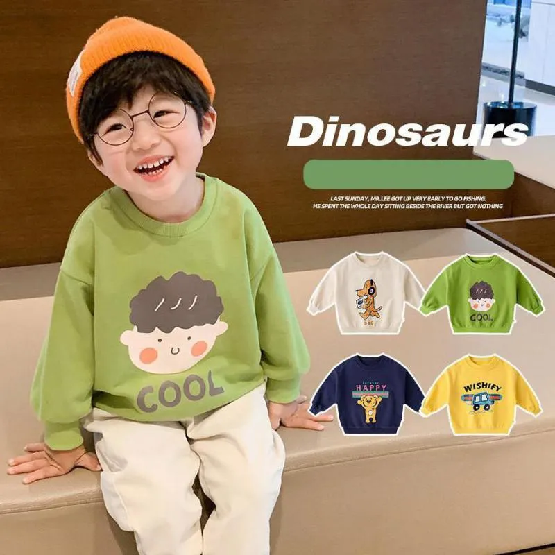 T-shirt Autunno Inverno Bambini Ragazzi Cartoon Pattern Maglione Toddler Felpa in cotone a maniche lunghe per bambini Abbigliamento per ragazzeT-shirt