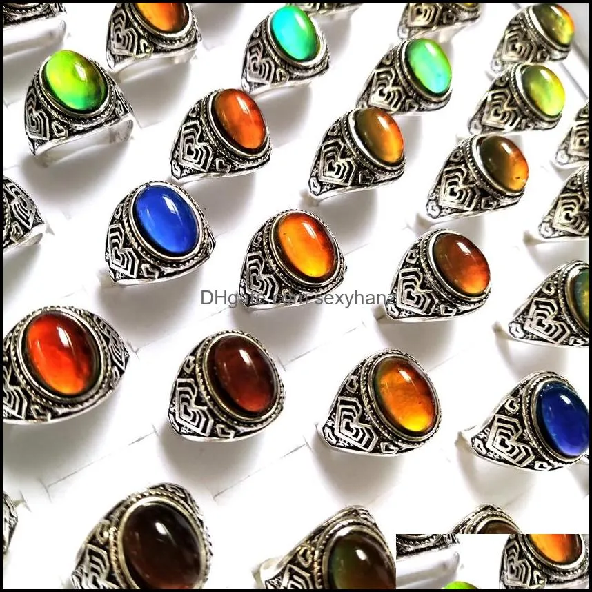 man woman change color mood ring emotional temperature sensitive glazed male female fashon rings gift jewelry