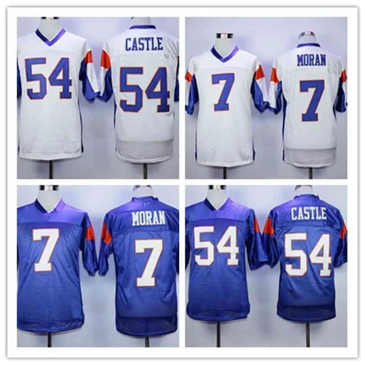 Chen37 남자 7 Alex Moran Jersey Blue White Mountain State BMS TV 영화 Jerseys 54 Kevin Thad Castle 자수 S 스포츠 셔츠 크기 S-4XL