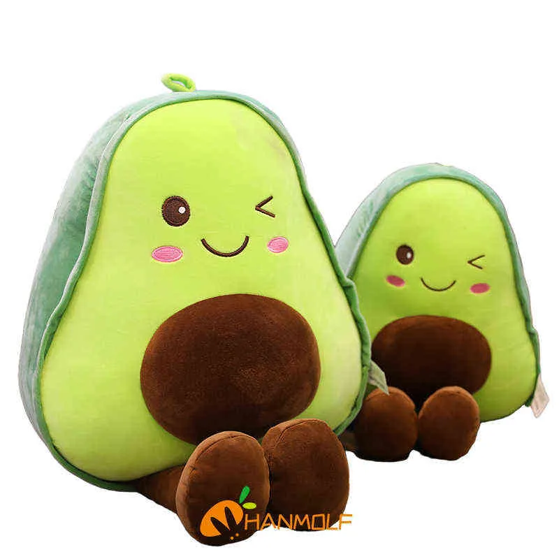 Smile Avocado Food Cuddle Stuffed Sitting Family 'S Fruits Toy With Legs Shy Cute Plants Doll Kids Gift Cm J220704