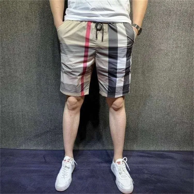 Pantalones casuales Summer Beaching Beach Harlan Trend Sports Fashion Fashion Plaid Mens Shorts FivePoint Big S Coreano 220706