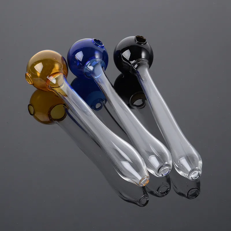 Ny stil Pyrex Glass Oil Burner Pipes Multicolors Colorful Spoon Tobacco Hand Pipe Rökningstillbehör DHL gratis SW140