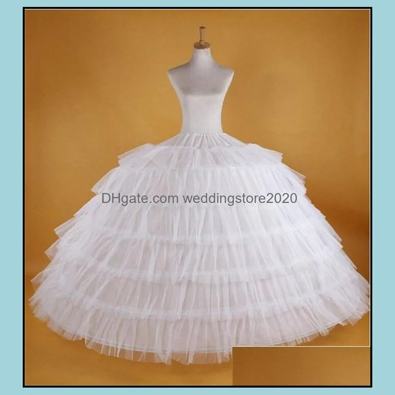 New Big White Petticoats Super Puffy Ball Gown Slip Underskirt 6 Hoops Long Crinoline For Adult Wedding/Formal Dress