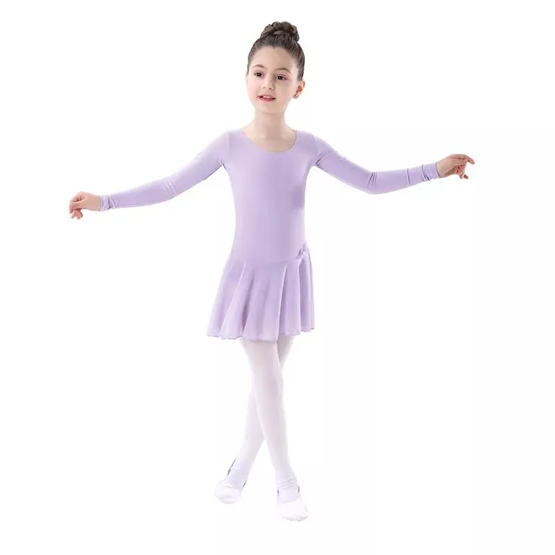 Dancewear Long Sleeve Gymnastics Practice Wear Purple Training Ballerina