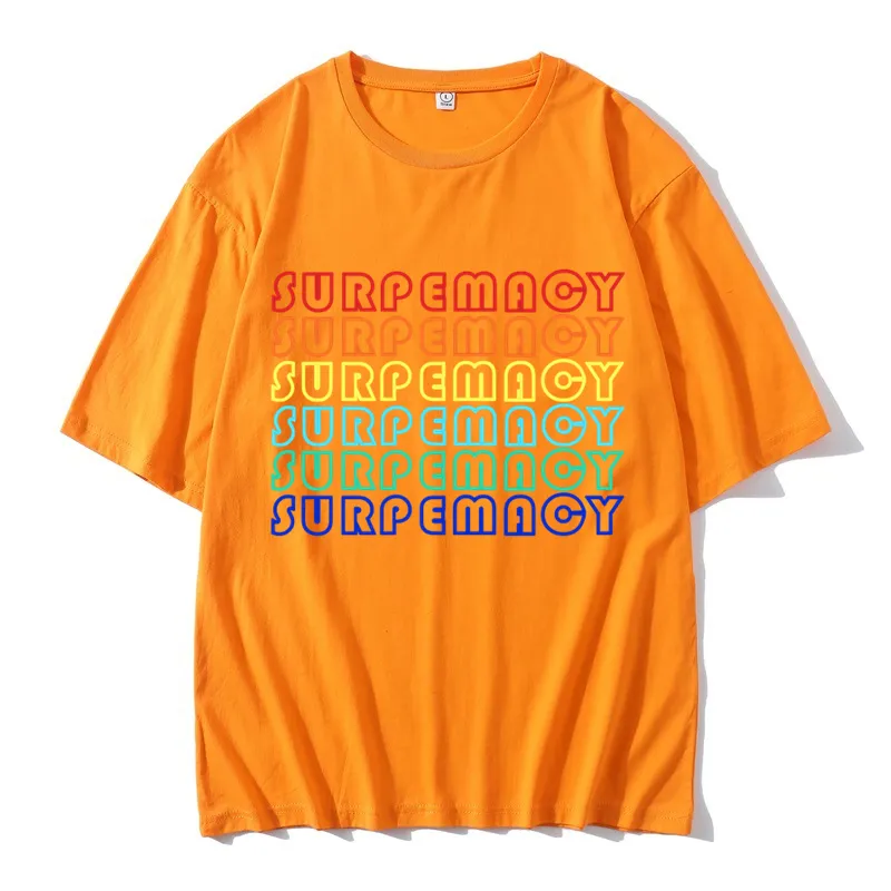 Surpemacy Y2K tee multicolor Short sleeve Women Letter logo top Men Couple Fashion Unisex Cotton T-shirt Stitching magic style designer brand