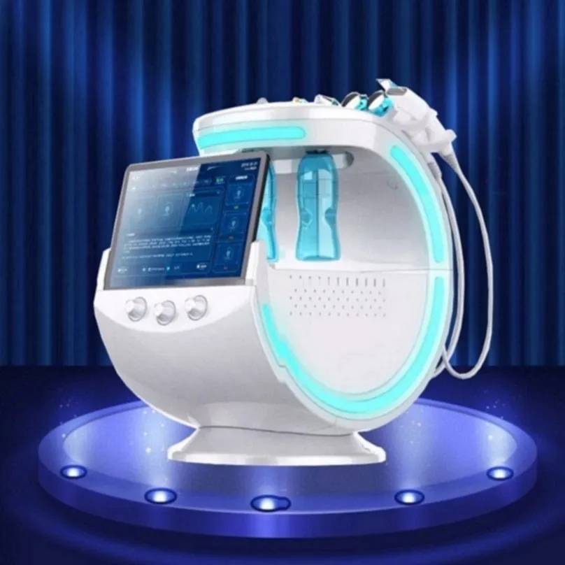 7 I 1 Hydra Facial Machine Intelligent Bule Oxygen Jet Facial Ultrasonic Skin Scrubber Hög frekvens Face Hud Care Multi Beauty Machine