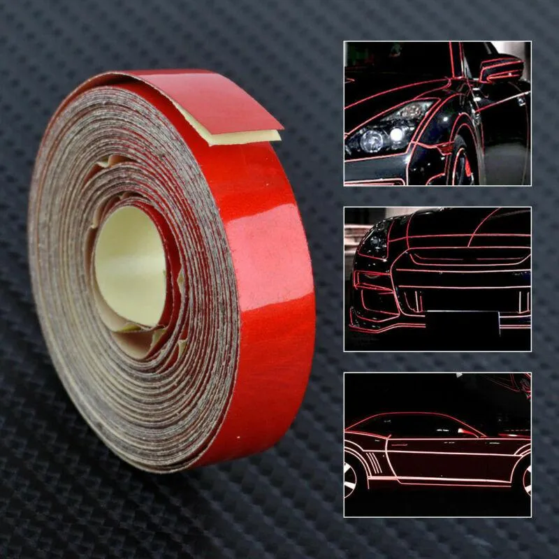 Geschenkpapier, Auto-Klebeband, reflektierender Aufkleber, 5 m, empfindlicher gerader Streifen, Reflektor, visuelle Warnsignale, sicheres Fahrrad, Motorrad, Geschenk