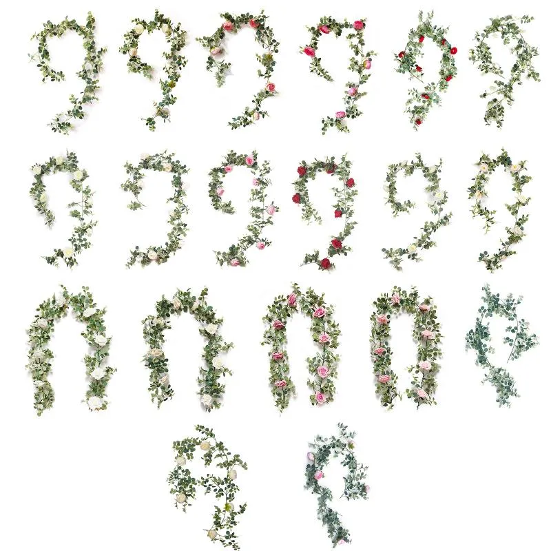 Fleurs décoratives couronnes fausse fleur vigne guirlande plantes artificielles suspendues florales pour El mariage maison fête décorations murales jardin Roo