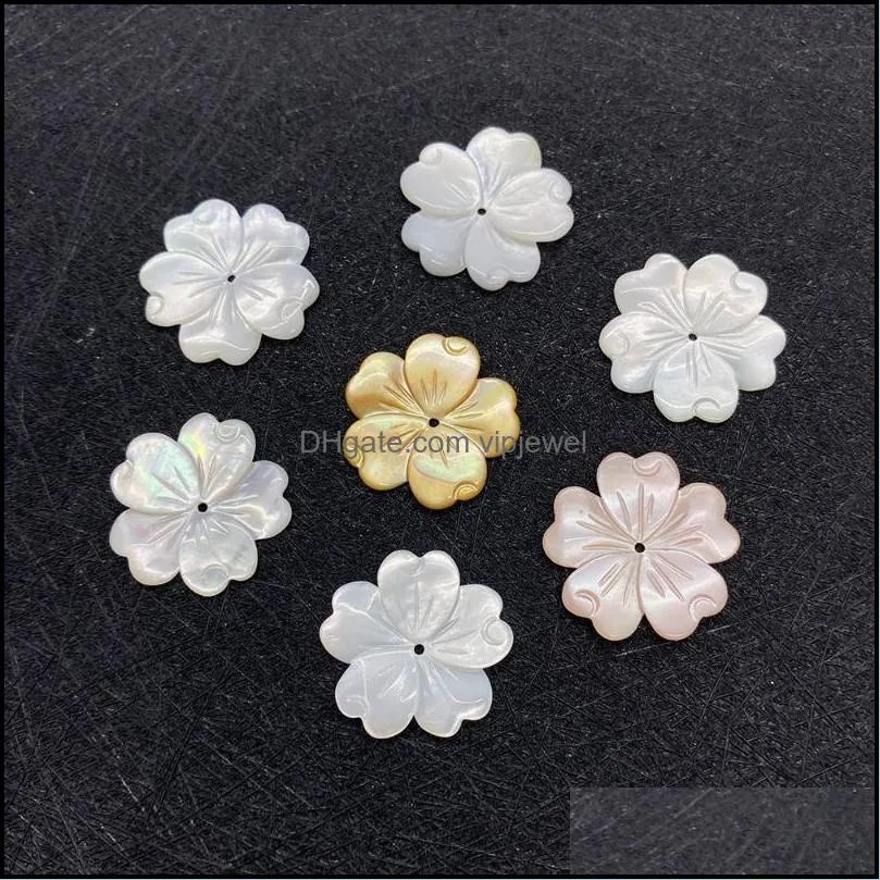 charms elegant natural mother-of-pearl flower necklace pendant black yellow sea shell bohemian jewelry diy making accessories