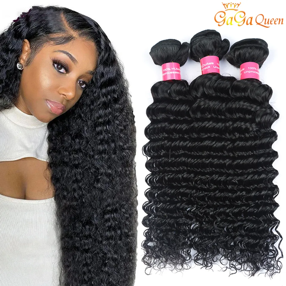 Peruvian Deep wave Virgin Hair Bundles Brazilian Malaysian Mongolian Virgin Hair Deep Curly Human Hair Extensions Natural Color