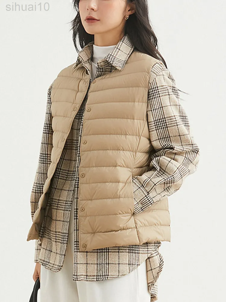 Fitaylor Winter Light Thin Down Down Throw Quert Jacket Женщины 90% белая утка внизу теплое рукавочное пальто.