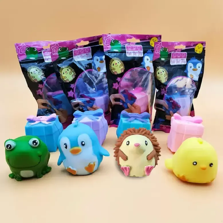 NEW!!Cartoon gift box flip cute pet dinosaur egg pinch toy decompression vent