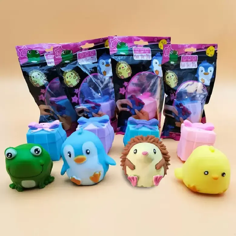 Ny !! Cartoon Gift Box Flip Söt Pet Dinosaurägg Pinch Toy Decompression Vent