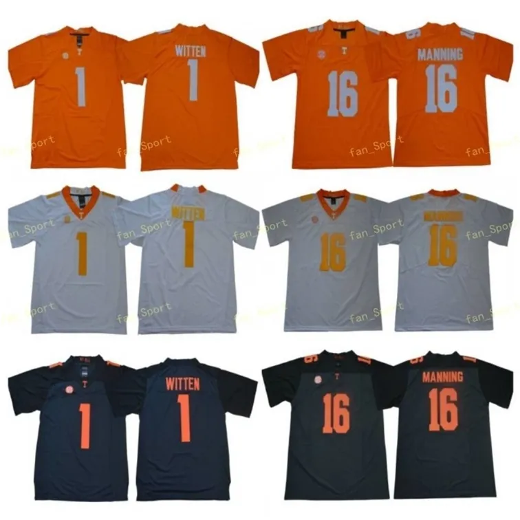 Nik1 NCAA Tennessee Volunteers 16 Peyton Manning Jersey Men Jason Witten 1 College Sec Men Stitched Orange Grey White