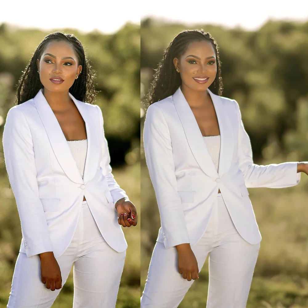 White Blazer and Robe Suit for Women Plus Size Evening Party Robe Outfit
