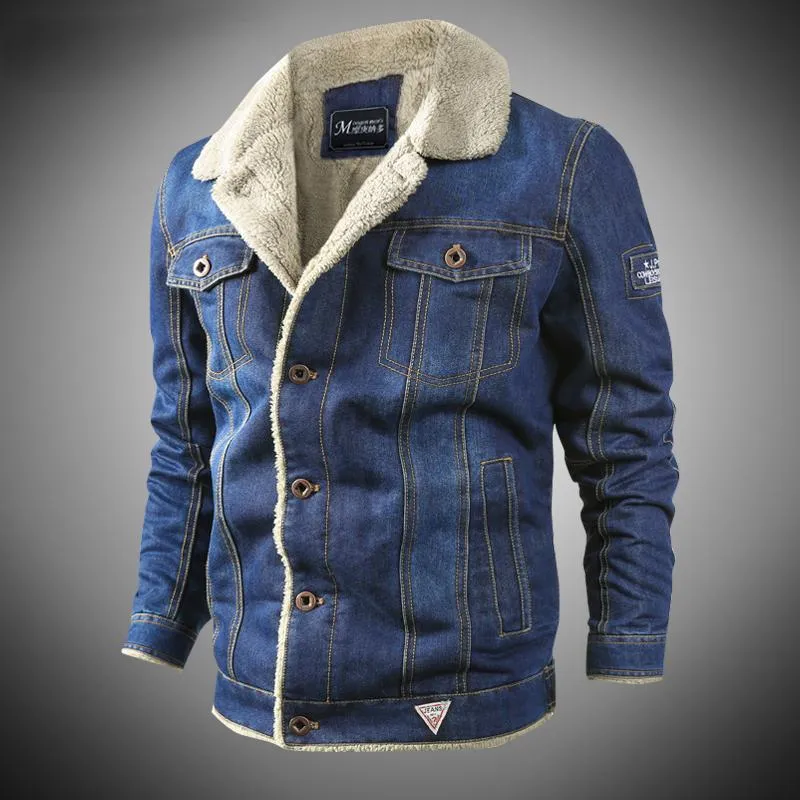 Hommes vestes hiver 2022 bleu hommes Denim polaire épais chaud manteaux mâle Slim Fit décontracté mode Cowboy veste grande taille 6XL hommes