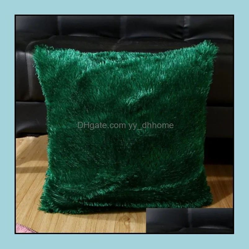 faux fur throw pillow case 43*43cm wholesale fluffy plush cushion cover 16 colors home decorative pillowcase gifts zwl241