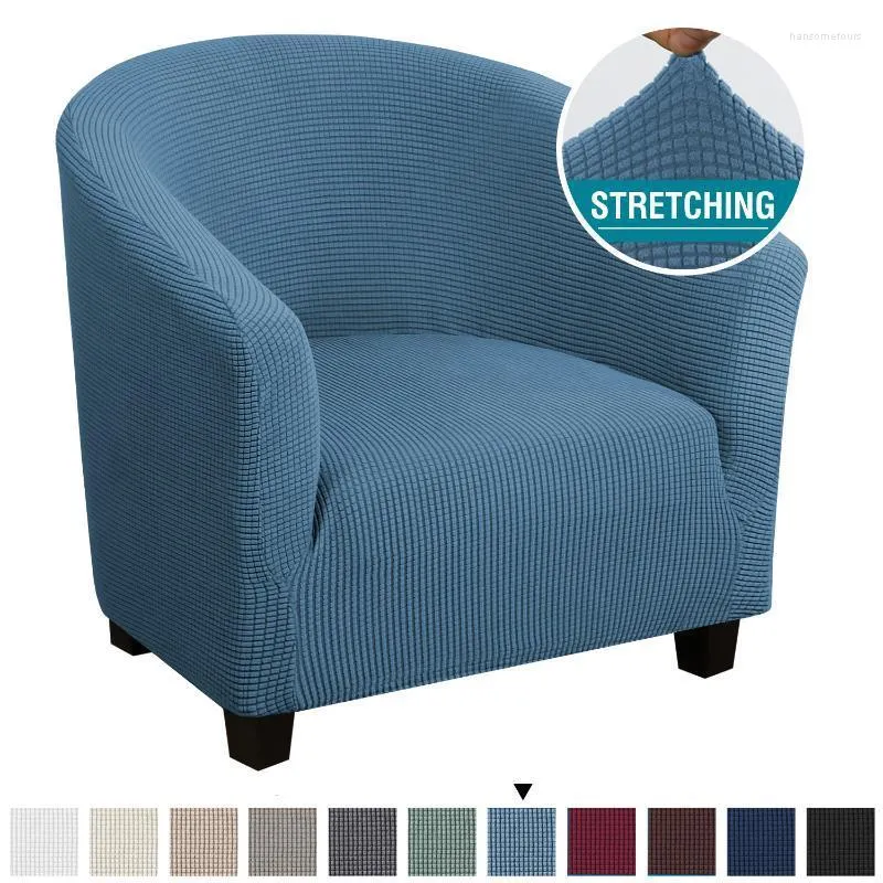 Sandalye kapakları 1 adet Avrupa elastik tek kanepe kapak kafe el saf renk yarım yuvarlak ev dekor oturma odası