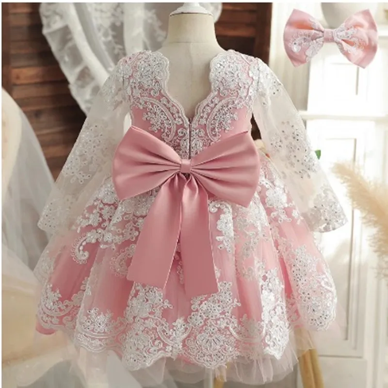 navy blue dress for baby girl Winter Christening Dress Beauty Pageant Dress Toddler Sequins Party Princess Dress