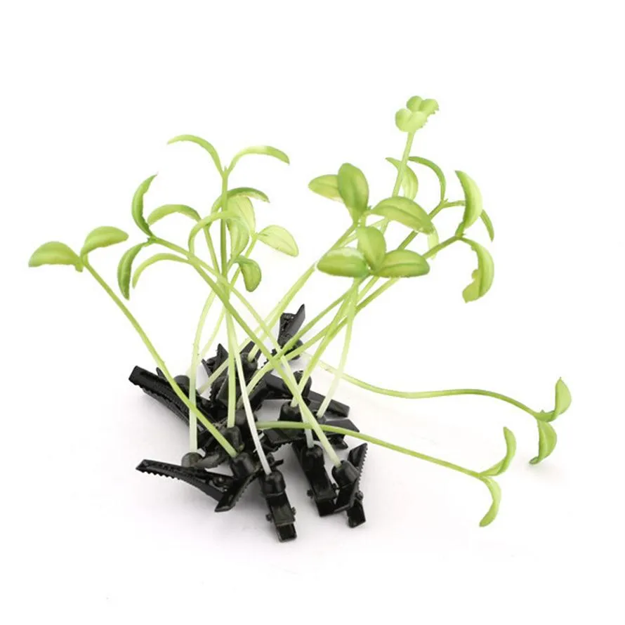 Whole 500pcs Nouveauté Plantes Lucky Grass Coils Clips Headwear Small Bud Antenne haricot Sprout Party Party Party Hd3401 -1276H