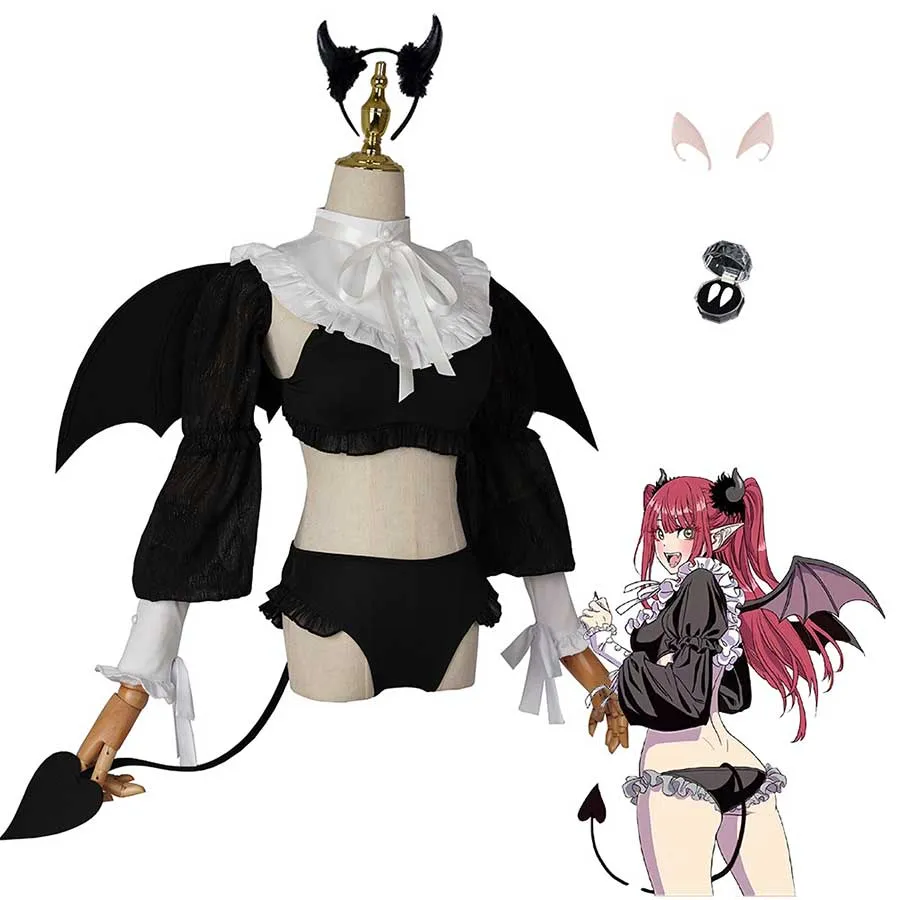 Anime kostuums mijn verkleed lieveling Kitagawa Marin Succubus cosplay kostuum outfits jurk Halloween carnaval dames meisje uniformen pruik