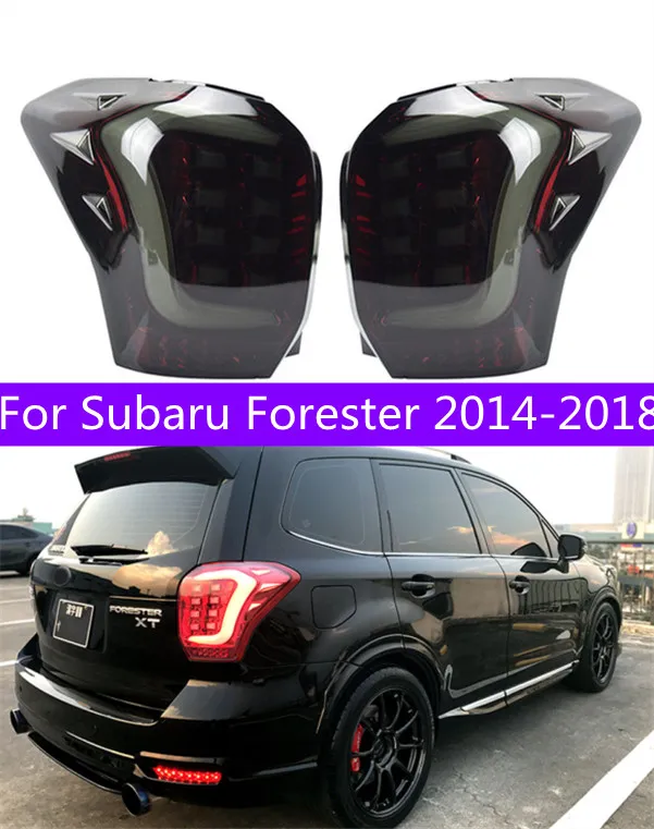 Auto Parts Tail Lights Montering för Subaru Forester 2014-18 Taillights LED DRL Running Light Fog Angel Eyes Bakre parkeringslampa