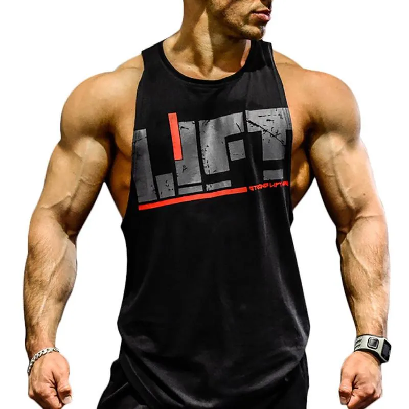 Mens Tops Tops ginásio Top Men Fitness Clothing Mens Bodybuilding Summer para camisetas de colega sem mangas masculinas