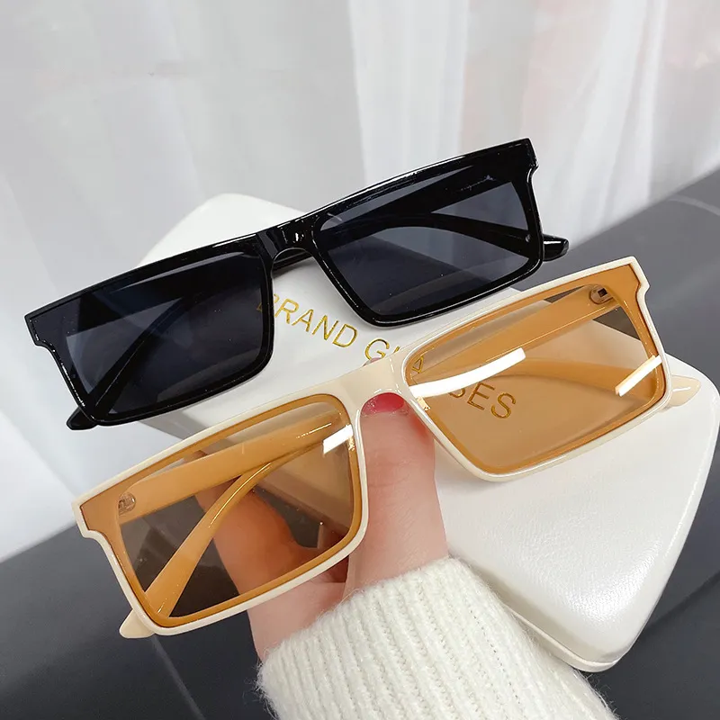 net red sunglasses for waman Cross-borde retro small square frame glasses simple fashion designer sunglasses personality candy color light