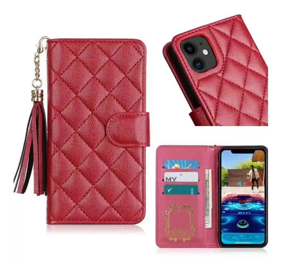 Etui na telefon z portfelem ze wzorem dla iPhone 13 12Promax 11 Pro X XR XS Max 8 7 6 Plus PU Leather Designer Luxury Skin Hull Charms