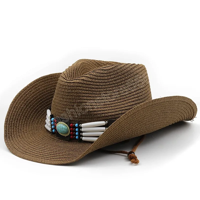 Summer Jo Straw Rancher Hat With UV Protection For Women And Men Khaki  Turquoise Belt Cowboy Hat For Beach And Panama Sun Protection From  Fashionstore666, $8.24