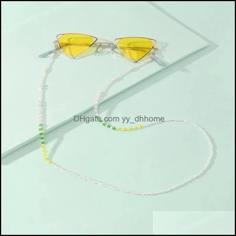 2021 chic luxury clear crystal sunglasses chain holder glasses chain accessary