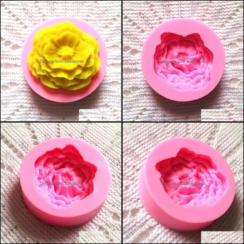 Wholesale-Silicone 3D Rose Flower Fondant Mold Cake Decorating Soap Chocolate Craft Moulds Free Shipping